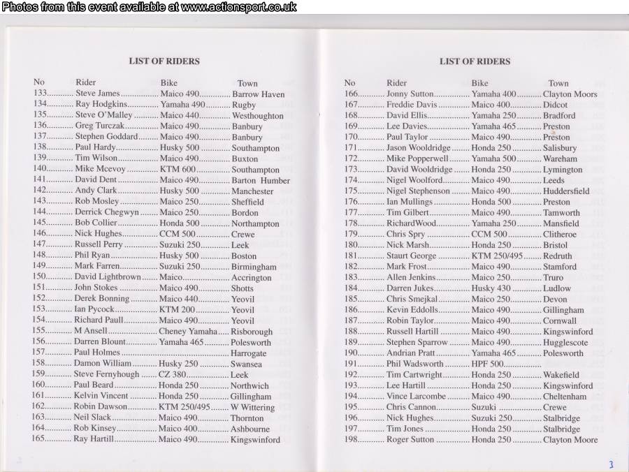 Event programme page